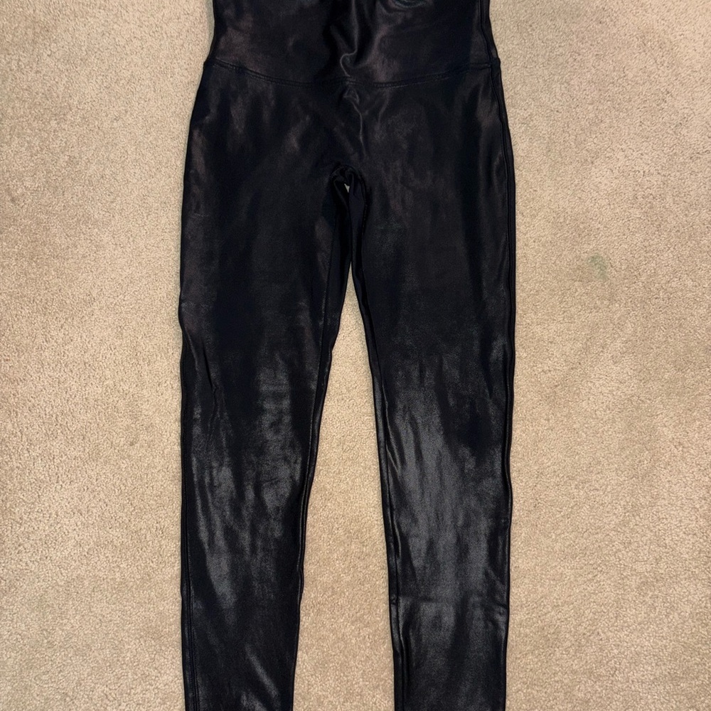 Spanx Spanxshape High-Rise Black Faux Leather Leggings